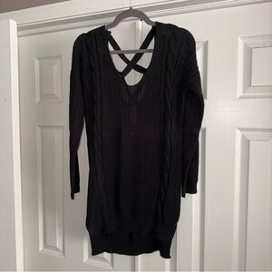 Wishlist Black Knit Sweater with Crisscross Back